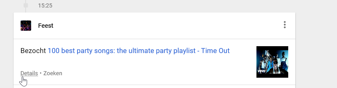 Voorbeeld "Mijn activiteit"